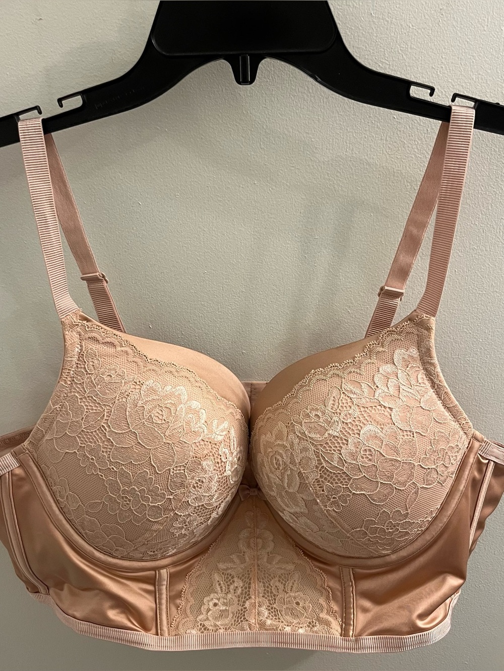 Longline Lace Balconette Bra - Blush